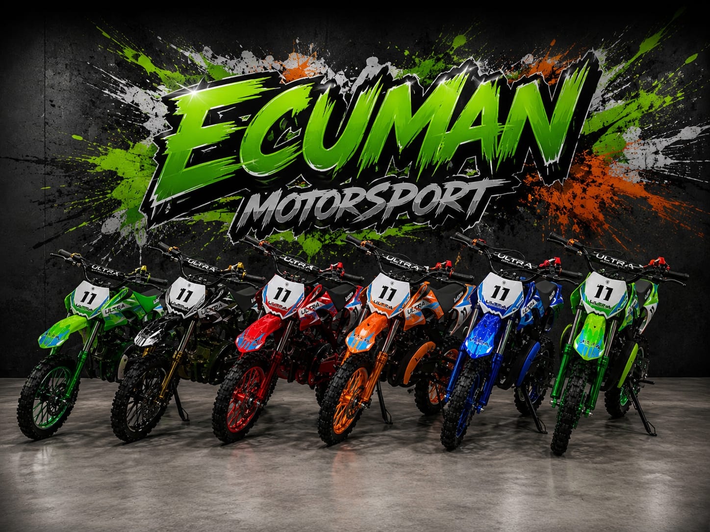 Ecuman Motorsport çocuk motosiklet toplu vitrin görseli